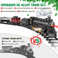 Hot Bee Train Set For Boys, Alloy Remote Control Train Toys With Steam Locomotive Cargo Cars Tracks, Trains With Realistic Smoke Sound Lights,Christmas Train Toys Gifts For 3 4 5 6 7 8+ Years Old Kids