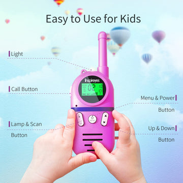 Inspireyes Walkie Talkies for Kids, 4 Pack, Rechargeable 2-Way Radio, 48 Hour Battery, 3 Mile Range, 22 Channels, Outdoor Fun for Ages