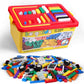 Building Bricks 1020 Pieces Set, 1000 Basic Building Blocks In 17 Fun Shapes Includes Wheels, Door, Window, Bulk Block With Storage Box, Handle And Base Plate, Compatible Block Construction Toys