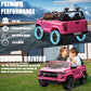 Nitoess 24V 2 Seater 4WD Ride On Toy Car,Ride on Truck with Remote Control, Electric Toy Ride On Vehicle for 3+ Years Kids(Pink)