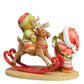 Cherished Teddies Santas Workshop Rocks Bear Riding Reindeer Toy Figurine