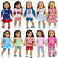 23 Pcs American Doll Clothes Dress and Accessories Sets for American 18 inch Dolls - Including 10 Complete Set of Clothing   Doll Accessories with Hair Bands and Hair Clip