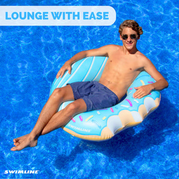 Swimline Donut Inflatable Pool Ring (Blue)