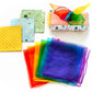 Baby Tissue Box Toy - Montessori Play For Infants And Toddlers - Sensory Textured Box With 12Pcs Matching Colorful Scarves And 3Pcs Crinkle Paper