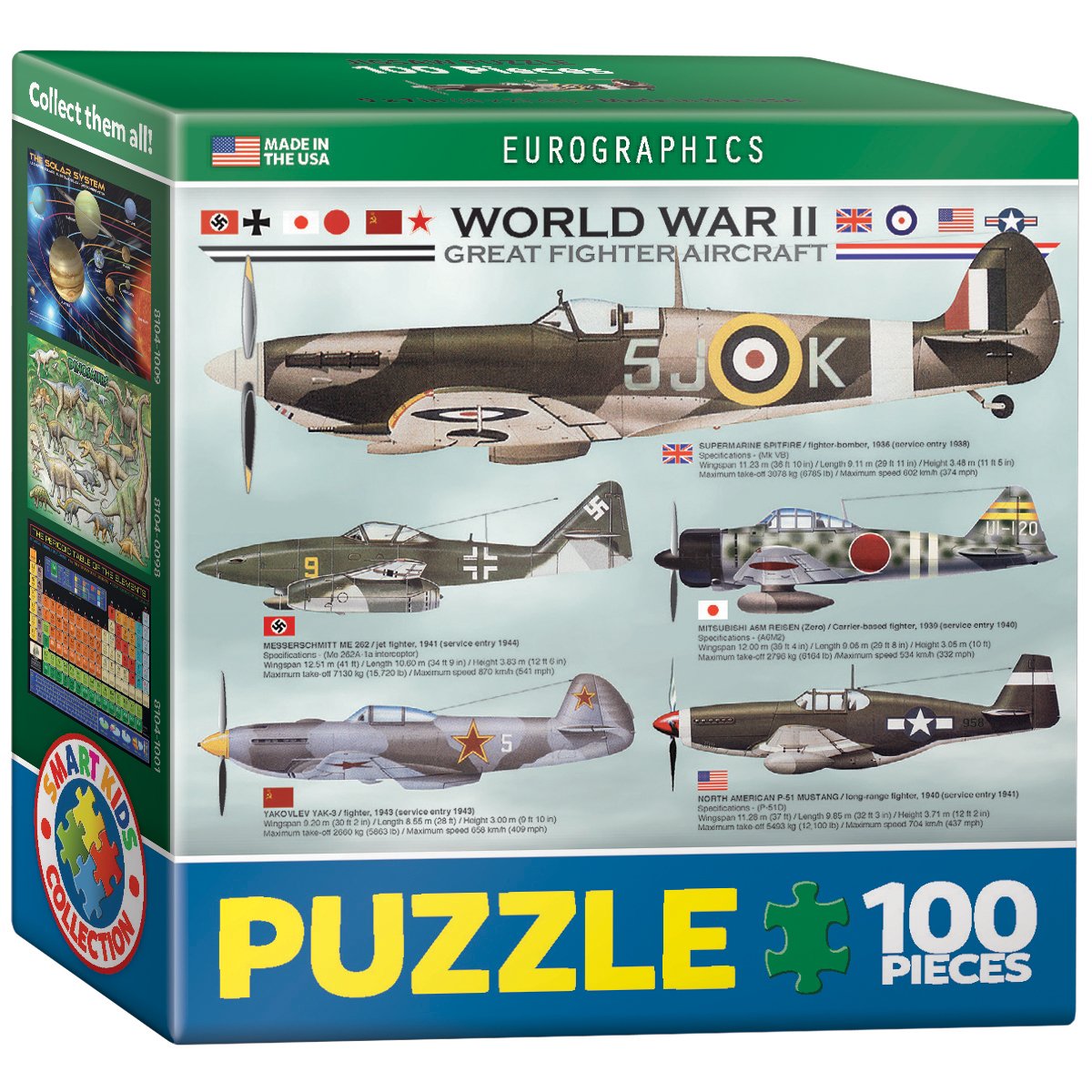 Eurographics Wwii Aircraft Mini Puzzle (100-Piece)