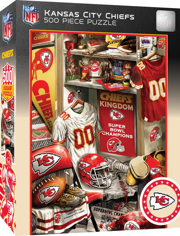 MasterPieces Game Day 500 Piece Jigsaw Puzzle for Adults - NFL Kansas City Chiefs Locker Room - 15x21
