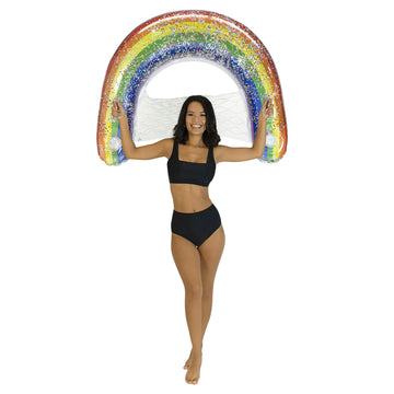 Poolcandy Sun Chair Water Raft, Multiple Chair Styles (Rainbow Haze)
