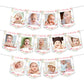 Fangleland Wildflower Theme 1st Birthday Photo Banner from Newborn to 12 Months for Girls, Growth Record Monthly Milestone Pictu