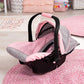 Bayer Design 67933Aa Toy, Car Seat Easy Go For Neo Vario Pram With Cover, Doll Accessories, Pink, Grey With Butterfly,Grey/Pink,