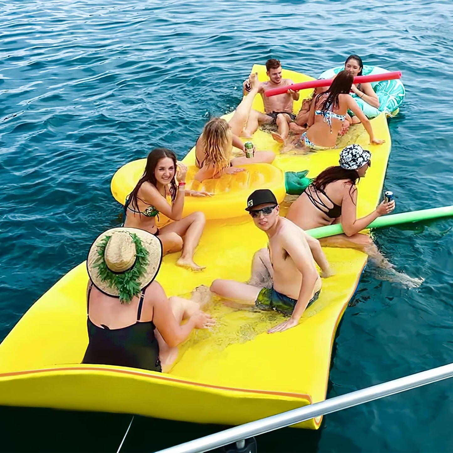 MADOG 18 x 6 Ft Outdoor Floating Water Mat for mature-themed Beach Lake Ocean Swimming Pool Large Size 3 Layer Tear Resistant XPE Foam Giant Swim Tanning Float Island Pad Raft Recreation Hck Lounge Yellow