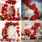 Partywoo Red And Gold Balloons, 100 Pcs 12 Inch Pack Of Ruby Red Balloons, Burgundy Balloons And Gold Balloons, Latex Balloons For Birthday Decorations, Party Decorations, Christmas Decorations