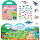 Portable Jelly Sticker Quiet Book For Kids, Reusable Sticker Book For Toddlers, Preschool Learning Activities Travel Toys (Dinosaurs)