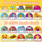Kasfalci Cvcc & Ccvc Puzzle Cards For Kids,Word Games,Phonics Games,Speech Therapy Toys For Toddlers,4 Alphabet Letter Word Puzz