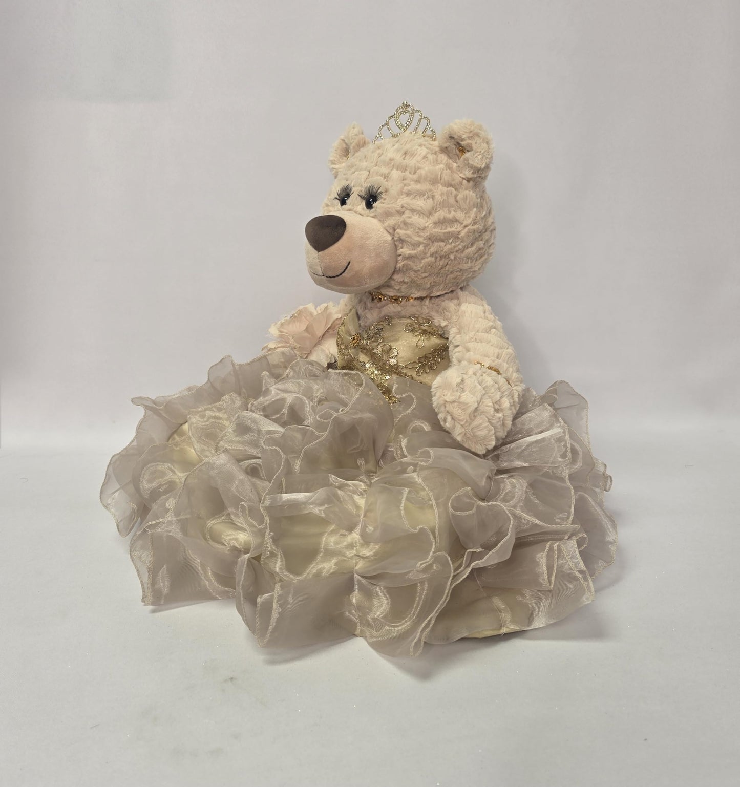 KINNEX COLLECTIONS SINCE 1997 20'' Quince Anos Quinceanera Last Doll Teddy Bear with Dress (Centerpiece) ~ ARC16832-34R (Champan