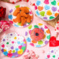 Potchen 100 Pcs 7 Inch Valentines Day Paper Plates Disposable Conversation Heart Paper Plates Round Sweetest Day Plates Decorat