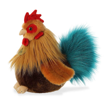 Aurora® Realistic Miyoni® Rooster Stuffed Animal - Lifelike Detail - Cherished Companionship - Brown 9 Inches