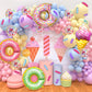 163Pcs Pastel Donut Balloon Arch Garland Kit, With Pastel Rainbow Balloon, Sprinkle Confetti And Ice Cream Foil Balloons For Swe