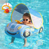 Baby Pool Float,Baby Swim Float,Baby Pool Float With Canopy Upf50+ Sun Protection,Toddler Pool Float Inflatable, Car Shaped Baby