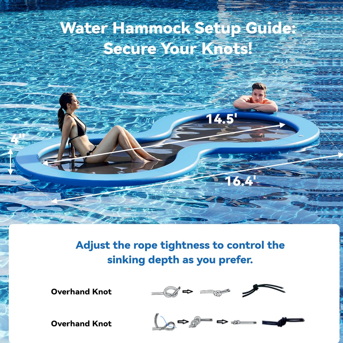 Danrelax 8 Double-Ring Inflatable Dock  Sunchill Float Ring  Hck Tanning Pool with 4in Woven Fabric  Manual Pump for 1-2 Min Quick Inflate/Deflate  Fits 7-8  Ideal for Lakes  Pools  Oceans