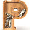 Sulevalt 12  Extra Large Wooden Letter Piggy Banks - Piggy Banks for Boys Girls Kids  Alphabet Money Banks with Initial P - Coin Banknote Bank Birthday/Christmas for Kids