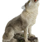 The Bridge Collection Small Howling Wolf Figurine - Resin Gray Wolf Howling Statue For Tabletop Decor