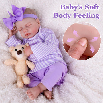 Aori Lifelike Reborn Baby Dolls - Realistic Baby Girl Dolls 20'' Newborn Sleeping Baby Girl With Doll Accessories