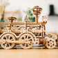 Wood Trick Wooden Toy Train Set With Railway - 34X7'' - Locomotive Train Toy Mechanical Model Kit - 3D Wooden Puzzles For Adults