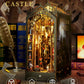Ourmiao Book Nook Kit William Castle, Diy Booknooks Kit For Adults Teens With Sensor Lights, Bookshelf Diorama Miniature Scenes