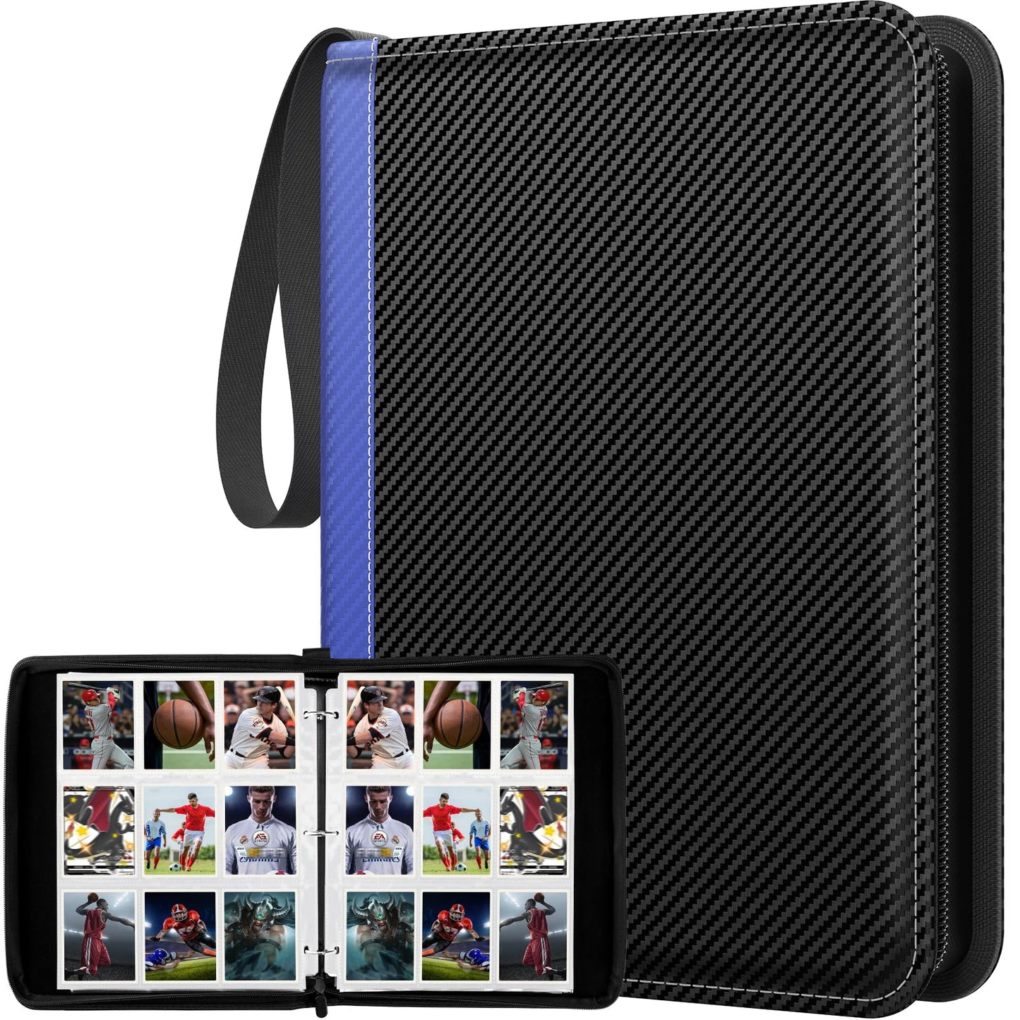 Trading Card Binder with Sleeves  720 Double Sided Pocket Trading Card Binder enhanced 9 Pocket PU Card Collection Binder  Collectible Card Albums Card Folder for MTG  TCG  Sports Cards  Game Cards