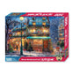 Springbok 500 Piece Jigsaw Puzzle - Winter Wonderland Cafe Scene, Cardboard, Model 34-01698