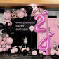 Hibilder 2Pcs Pink Number 4 & Mini Mouse Head Balloons, 40Inch Birthday Party Decorations, Aluminum Foil Balloons, Princess Them