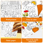 Qyeahkj Giant Thanksgiving Fall Coloring Tablecloth Huge Autumn World Posters Large Color-in Paper Poster Table Cover Arts and C