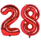 40 In Red Number Balloons Helium Foil Mylar Balloon Birthday Party Banquet Decoration Digital 28