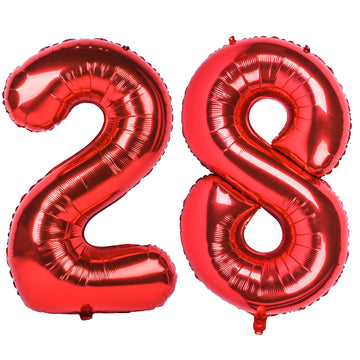 40 In Red Number Balloons Helium Foil Mylar Balloon Birthday Party Banquet Decoration Digital 28
