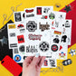 BulbaCraft Classic Rock Stickers - Vinyl Decals for Water Bottles & Laptops, 60s-90s Rock Bands, White, Model 12