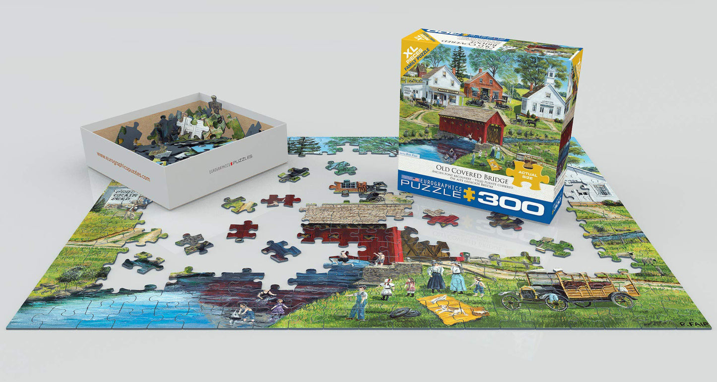 Old Covered Bridge Family Puzzle 300Pc