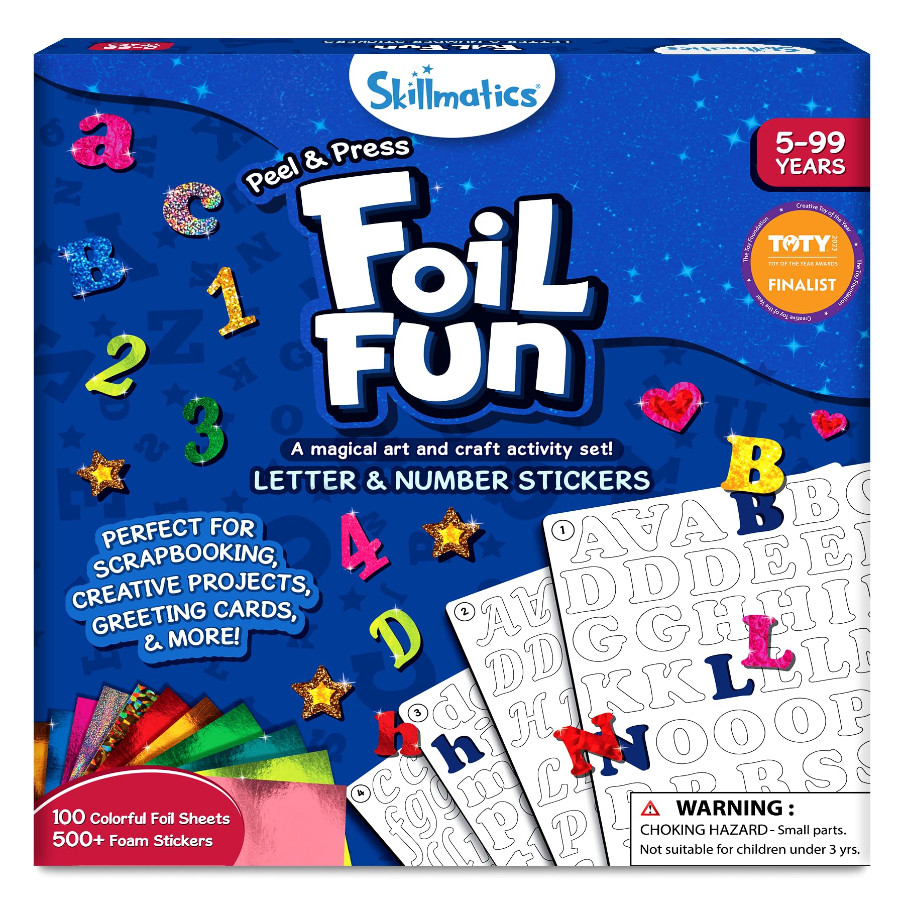 Skillmatics Art & Craft Activity - Foil Fun Letter & Number Stickers, Mess-Free Art, Stocking Stuffers, Project Kits, DIY Colorf