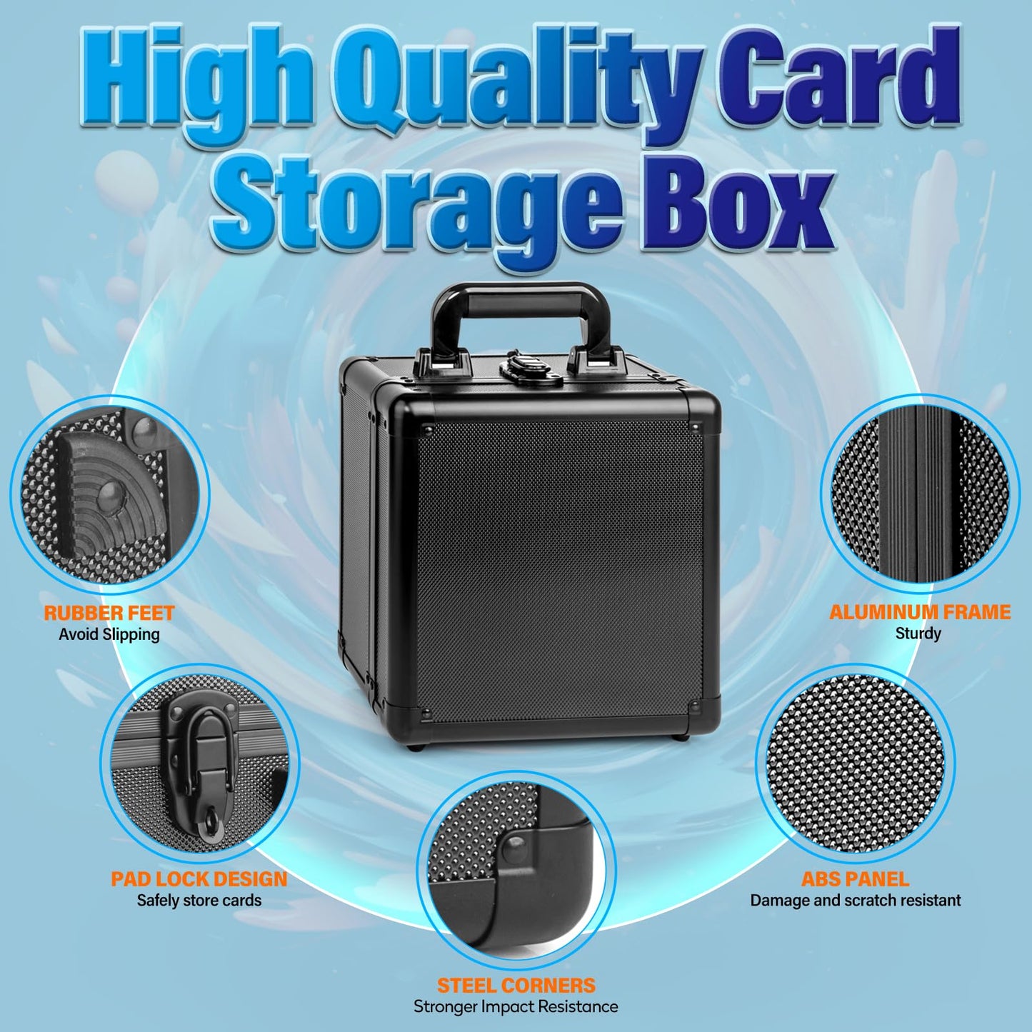MewVeer Trading Card Storage Box  Graded Card Case  Top Loader Storage Cases with Lock  Hard Card Boxes for Sports Cards hold up to 70 PSA  250+ Top Loaders