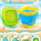 Duducofu Collapsible Beach Sand Toys For Kids Toddlers, Collapsible Sand Bucket With Sifter Shovels Set With Mesh Bag And Sand M