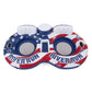 Intex 56855Vm River Run Inflatable American Flag 2 Person Water Lounge Pool Tube Float With Cooler, Cup Holders, And Easy Patch Repair Kit (2 Pack)