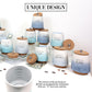 Pavilion Gift Company -  Fund 6.5-inch Unique Ceramic Piggy Bank Savings Bank Money Jar with Cork Base and Cork Lid  Ombre Blue