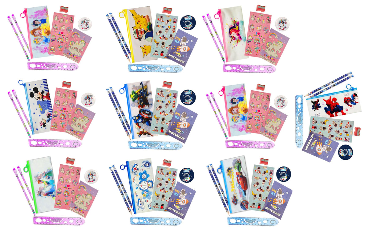 SHUDAUSHI Polyester Party Favor Return Gift In Bulk For Kids, Navratri Gift Set Of 10 Pouch Stationery Each Pack Includes Pouch,