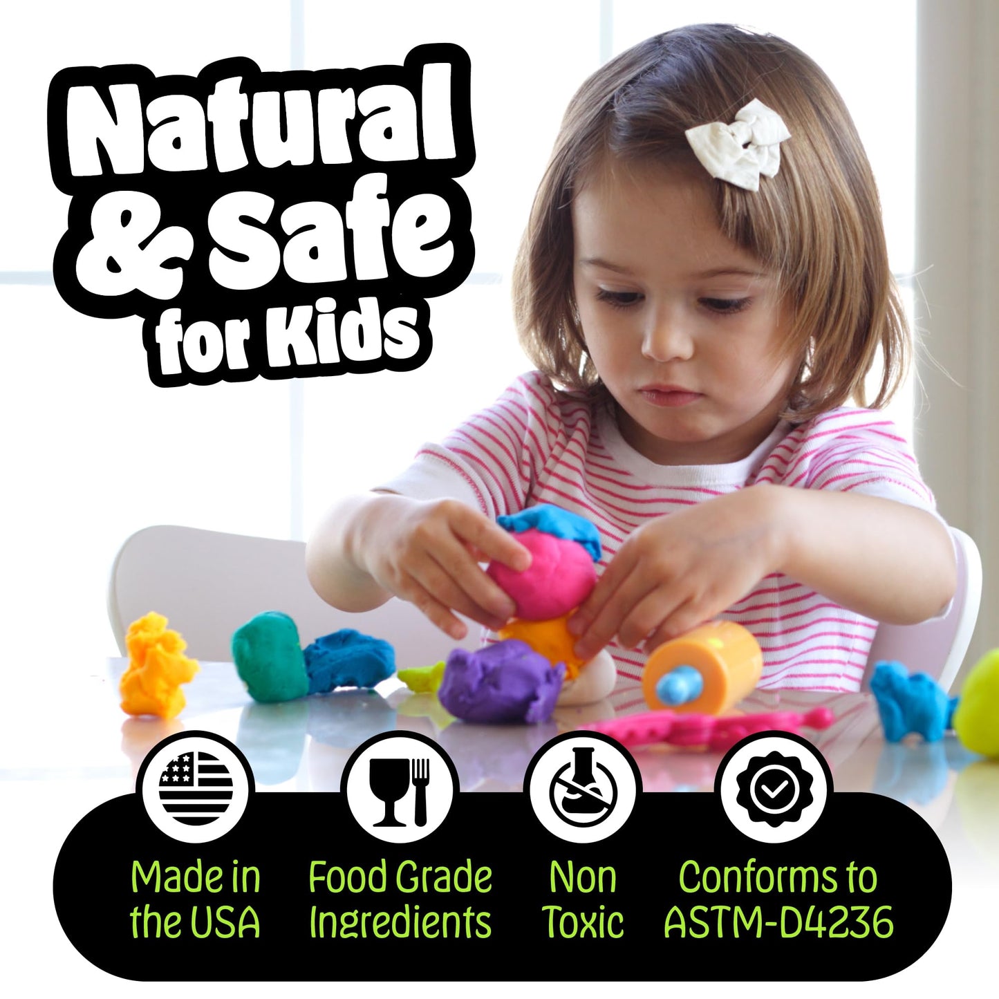 Hygloss Play Modeling Dough for Kids - Safe & Non-Toxic Sensory Dough for Arts and Crafts - 1 lb Tub - Play Clay for Toddler Act