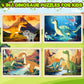4 Packs Puzzles For Kids Ages 4-6, Wooden Dinosaur Puzzles For Toddlers Ages 2-4, Preschool Educational Dino Puzzles Boards Toys