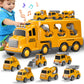 Beby Buty 7 in 1 Construction Trucks Cars Toys for Toddlers 3-5, Boy Toddler Car Truck Toys with Light Sound, Birthday Gifts Toy