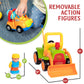 PREXTEX 2pk Remote Control Cars for 3-5 Year Old Boys - Truck & Tractor Toddler Toys