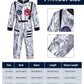 Cuffbow 4 Pcs Astronaut Costume Kids For Halloween, Space Helmet Jumpsuit Gloves Shoe Covers Set For Child Teen Boys (Silver,3-4
