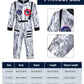 Cuffbow 4 Pcs Astronaut Costume Kids For Halloween, Space Helmet Jumpsuit Gloves Shoe Covers Set For Child Teen Boys(Silver,10-1