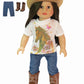 Horse Cowgirl Outfit with Boots and Hat Outfit for 18-Inch Dolls | enhanced Quality & Trendy Design | Dolls Clothes | Outfit Fashions for Dolls for Popular Brands - Doll not Included