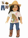Horse Cowgirl Outfit with Boots and Hat Outfit for 18-Inch Dolls | enhanced Quality & Trendy Design | Dolls Clothes | Outfit Fashions for Dolls for Popular Brands - Doll not Included